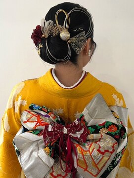 シーン(SCENE) 成人式セット　タイトお団子　水引　着物アレンジ【天神/今泉】