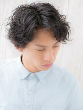 メンズヘア ビーセカンド 草加店(MENS HAIR B-2) 20代30代かき上げ前髪パーマ黒髪スマートマッシュY草加
