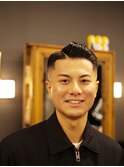 クラシック七三×フェードスタイルサイドパート大人モテ髪短髪