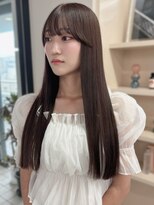 イロウ 天神大名店(IROW)&nbsp;ショコラブラウン 透明感カラー ストレート 顔周りカット 20代