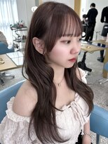 ボタン 熊本(VOTAN)&nbsp;小顔に見える顔周りカット/ぱっつん前髪/マロンブラウン