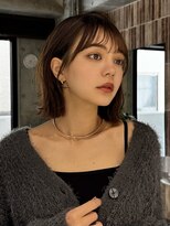 ファルベ(Farbe)&nbsp;ココアベージュ/小顔に見せるヘア/黒髪カタログ/オリーブグレー