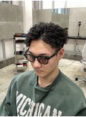 【梅田】大人メンズ短髪アップバングツイストスパイラルパーマ