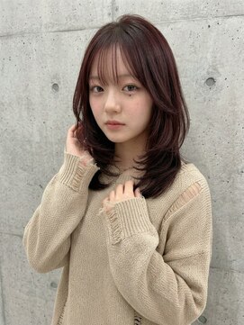 ヘアサロンエム 渋谷店(HAIR SALON M) レイヤーカット/顔周り/シースルーバング/グレージュ/鎖骨
