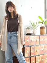 ナオシ トレス 富雄店(nao*c tres)&nbsp;重めバング＋無造作カール/ロングヘア/学生カット