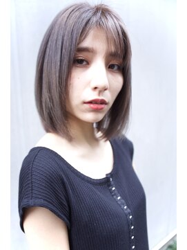 グランアージュ 船橋南口店(grandage) ブルーグレージュ/前下がりボブ ぱっつんボブ[船橋]