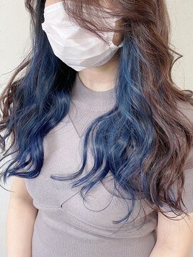 アジールヘア 東上野店(agir hair) インナーカラーブルーピンクラベンダー艶カラーイルミナカラー