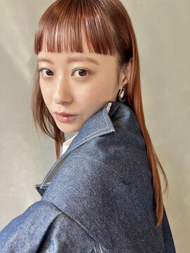 パーク(PARK) 【PARK】ブラントオン眉バング×ピンクベージュ