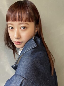 パーク(PARK) 【PARK】ブラントオン眉バング×ピンクベージュ