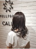 透け感　カーキアッシュ