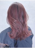 くびれヘア_ピンクベージュインナーグレージュ_ba462011