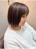 白髪ぼかしハイライト＊大人可愛いショートボブ