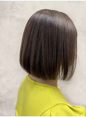 20代30代ナチュラルブラウンボブ毛先パーマ艶感結べるボブ