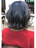 ネイビー【山口市美容室】【山口市ハイトーンカラー】