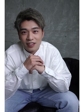 アッシュ 久我山店(Ash) ブリーチオンカラー　アップバングメンズ