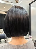 10代20代30代40代　ミニボブ　エアーストレート（縮毛矯正）