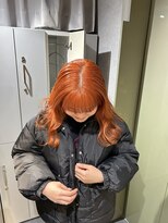 リラス 博多(rilas)&nbsp;オレンジベージュ　ハイトーン　ワイドバング　イメチェン