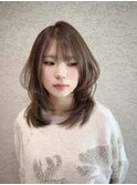 ハッシュカット/ウルフ/グレージュ/韓国
