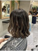 ハイライトミディアムボブ@30代40代50代