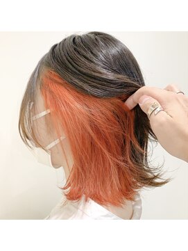 アッシュ 二子玉川店(Ash) インナーカラー×ミディアム×オレンジ
