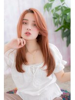 ミック ヘアアンドビューティー 大山店(miq  Hair&Beauty)&nbsp;外国人風カシスブラウンアシンメトリー無造作ロングc1