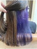 大人可愛いインナーカラー パープル
