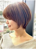 30代40代大人女性/前髪ありショートボブ/ショートヘア/髪質改善