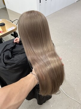 ノウハウ キョウト(KNOWHOW kyoto) ミルクティベージュ/ロングヘア/艶髪/ハイトーンカラー