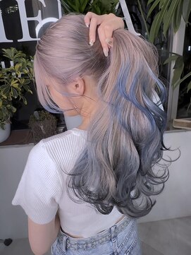 イエナ 渋谷(IENA) デザインカラーケアブリーチダブルカラー水色カラーペールブルー