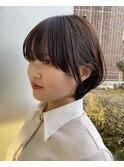 丸みショートシースルーバングくびれショートボブミニボブ
