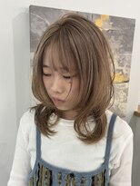 ウル 岡山駅店(ULu.)&nbsp;ハイライトハイトーンダブルカラー20代30代40代前髪長め