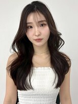 くびれヘア 韓国レイヤー シースルーバング 顔周りカット 艶髪