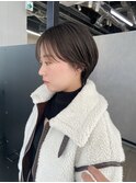 ショートヘアココアブラウン透明感カラーブラウンベージュ