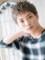 モッズヘア メン 新所沢店(mod's hair men)&nbsp;10代20代ブリーチデザイン爽やかくせ毛風メンズショートe新所沢