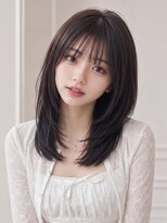 ユーフォリア 新宿店(Euphoria) 小顔シースルーバング顔周りカットミディアムレイヤーワンカール