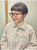 丸みショート×アッシュベージュ