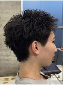 短髪パーマスパイキーパーマメンズショートパーマ原宿フェード