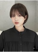 ダークアッシュ前髪あり丸みショート