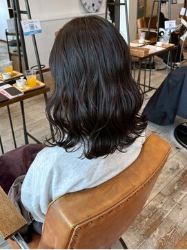 セットアップ 岡山北長瀬店(SET-UP) こなれセミディ/外ハネミディアム/上品暗髪/透明感/くびれヘアー