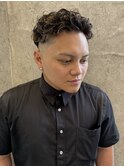 【オールバックパーマ】