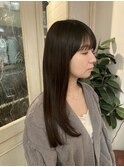 ナチュラル艶髪ストレート重めロングローレイヤー縮毛矯正