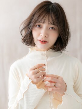 カバーヘアアンドスパ ブリス 浦和(COVER HAIR&SPA bliss) オリーブグレー乾かすだけ立体感小顔こなれボブY浦和30代40代