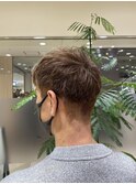 ベージュカラーで白髪ぼかし