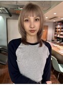 【蔵人】レイヤーカット顔まわりカットミルクティーベージュ