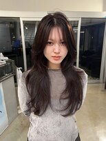 ブランコトレス 鏡島(BLANCO tres) ハッシュカット/レイヤーカット/ラベンダー/ブラウン/艶髪