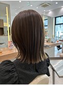 切りっぱなしボブ×髪質改善カラー