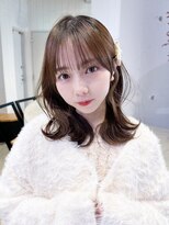 アルバム 渋谷パルコ(ALBUM)&nbsp;オリーブカラー透明感カラーウルフレイヤーロング秋色_ba537343
