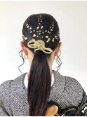卒業式　成人式　振袖　袴　着付け　ヘアセット　金箔ヘア☆