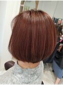 【Aizu 政次】前下がりグラデーションボブ、ピンクブラウン