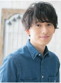 前髪パーマ爽やかビジカジくせ毛風ショートマッシュE新所沢